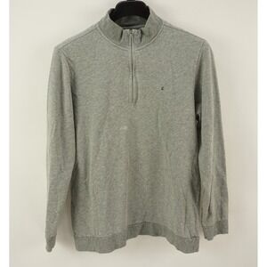 Criquet 1/4 Zip Pullover Golf Sweater Men's Large Gray Heather‎ Cotton Fleece
